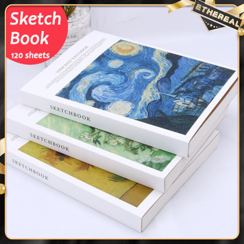 120 Sheets Van Gogh Sketchbook Vintage Painting Drawing Graffiti Sketch Book Diary Notebook Pad School Stationery