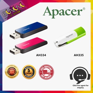 APACER AH334 / AH335 16GB/32GB/64GB USB2.0 BLUE/PINK Flash Drive Thumb ...