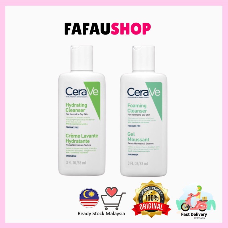 Ready Stock Skincare Ready Stock Cerave Foaming Facial Cleanser 88ml Cerave Hydrating Cleanser 88ml Shopee Malaysia