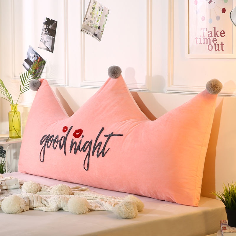 【Boutique】In crown pillow crystal velvet embroidered pillow bed big pillow remov