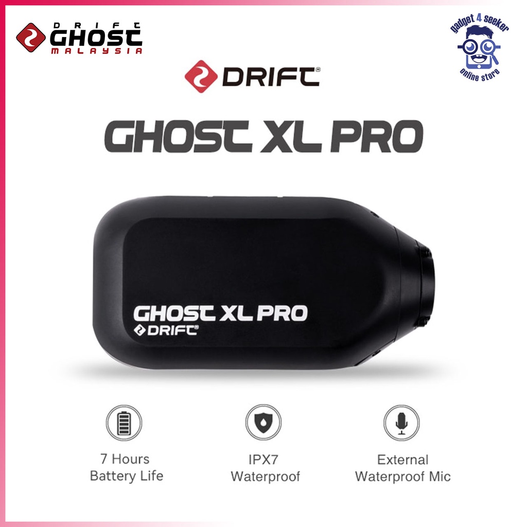 Drift Ghost XL Pro Action Camera 4K Waterproof Clone Mode Livestreaming Motorcycle Helmet Stabilization Sport