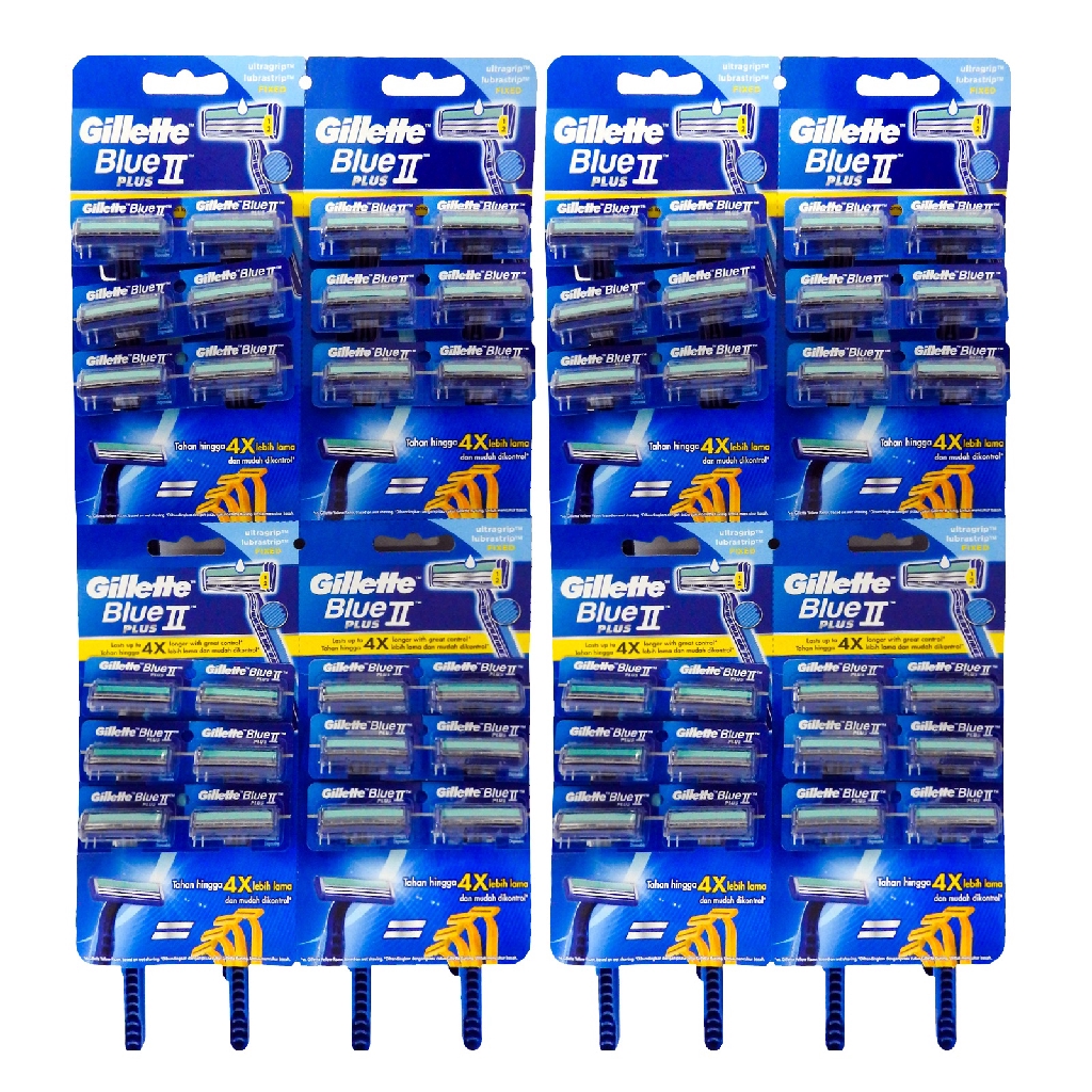 Gillette Blue II Razor Card Disposable 24s