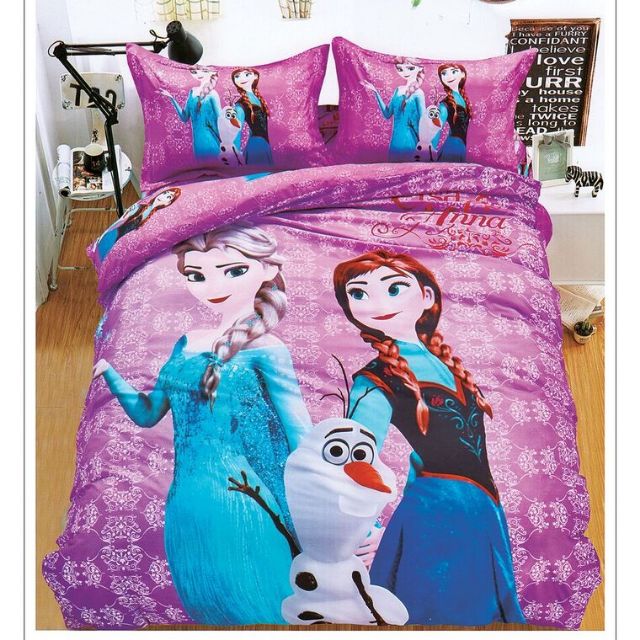 5in1 ( FROZEN Design ) Fitted Bedsheet With Comforter Set