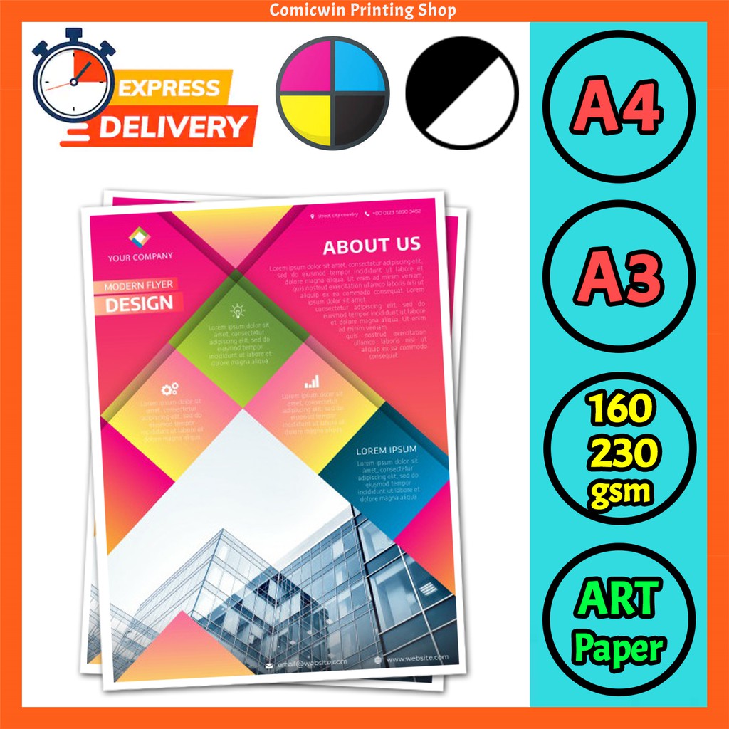 [INSTANT] Art Paper A4 / A3 Printing Art Card (160gsm, 230gsm) Printing