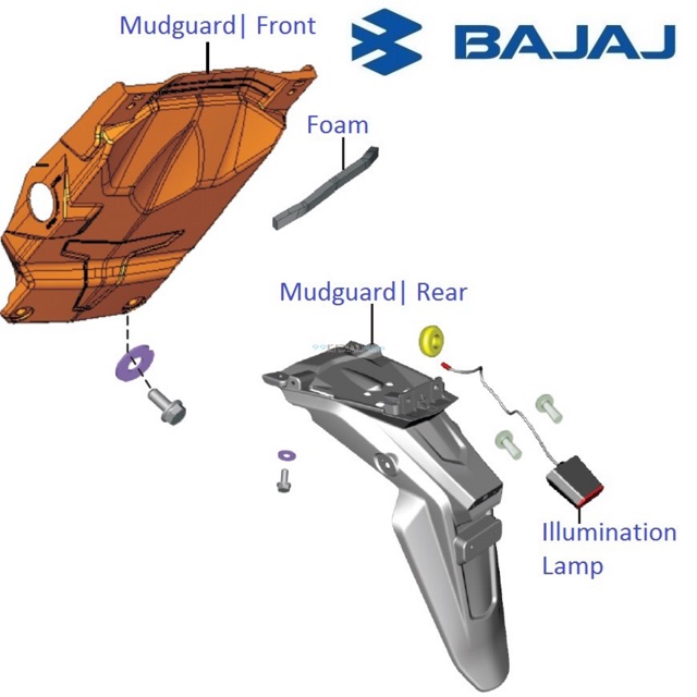 pulsar back mudguard price