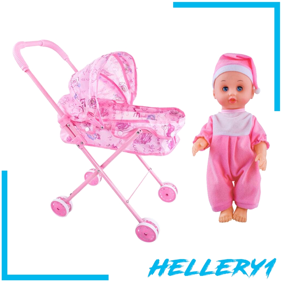 baby doll and pushchair