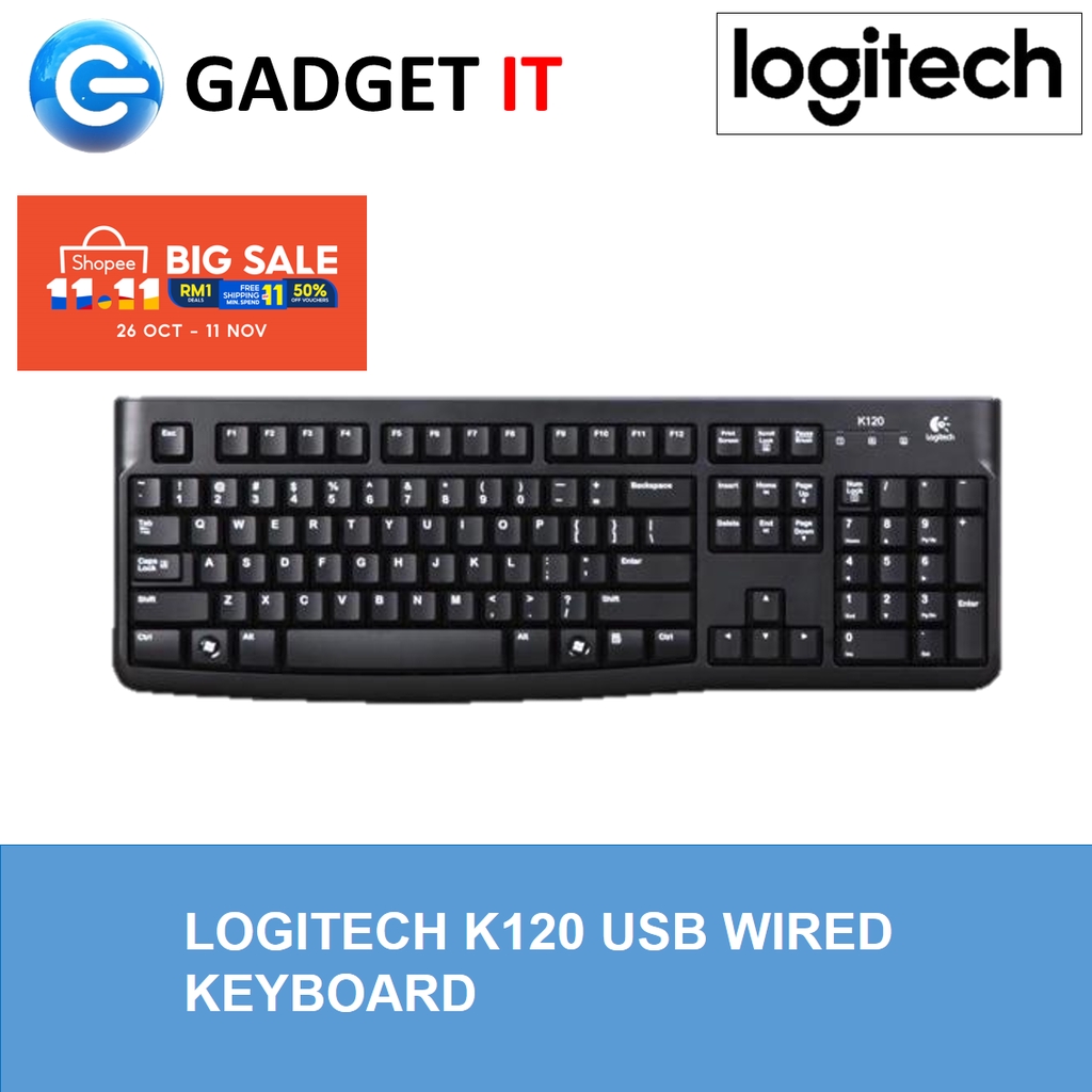 Logitech Compact USB Wired Keyboard WARRANTY BY LOGITECH MALAYSIA) | Shopee
