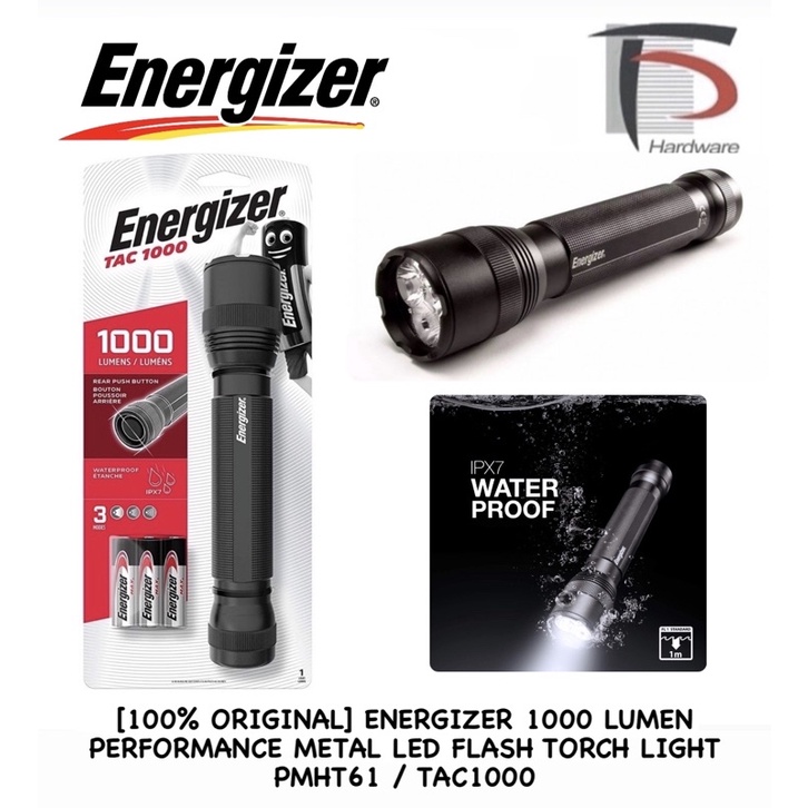 [100 ORIGINAL] ENERGIZER 1000 LUMEN PERFORMANCE METAL LED FLASH TORCH