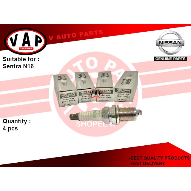 Nissan Sentra N16 Spark Plugs BKR6E11 (4 pcs) Made In Japan 22401
