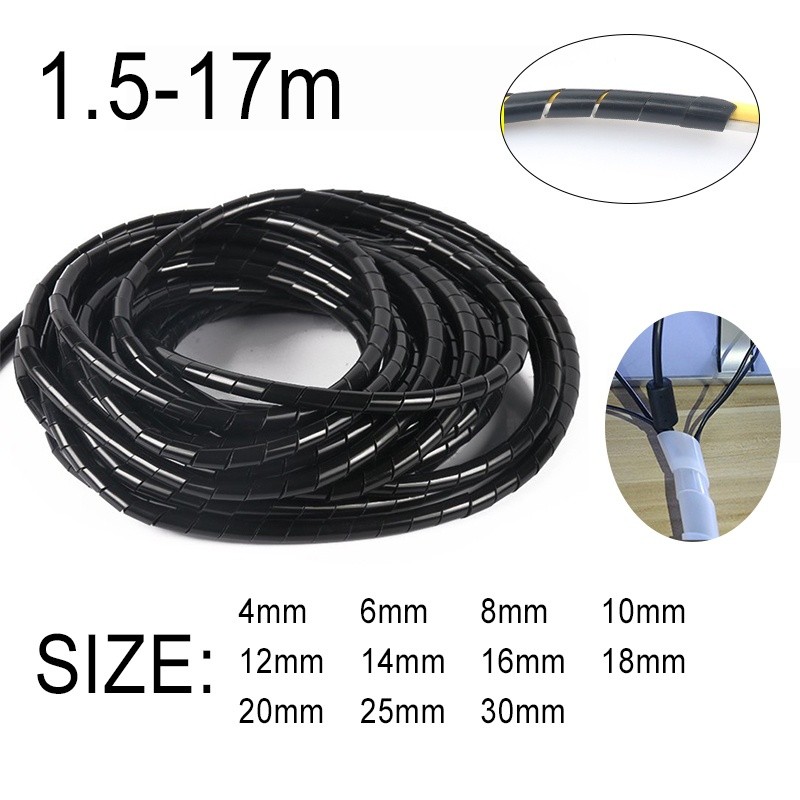 430mm Diameter Spiral Wrapping Bands PE Electric Wires Wrap Protector