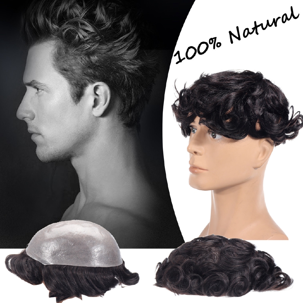 Hair Unit Thin Poly Skin Bio Toupee Men Replacement System 100