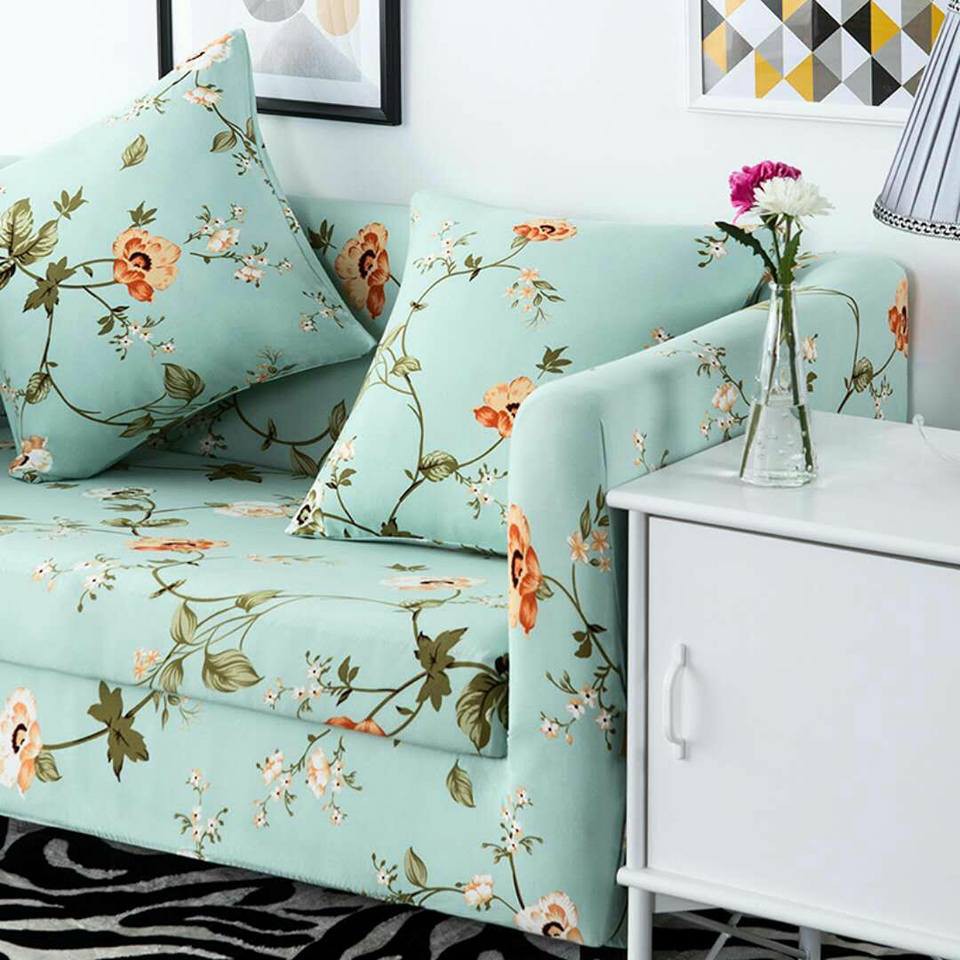 Green Floral Sofa Cover ( 1 + 2 +3 Seater ) Shopee Malaysia