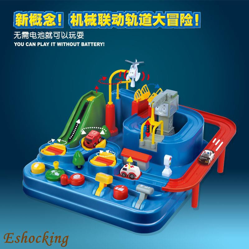 track race car adventure combination inertia train track toys game no battery