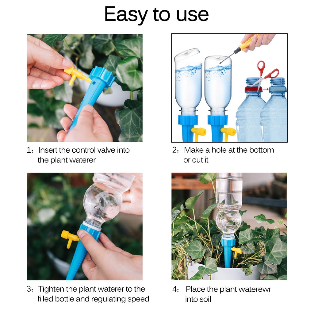 Caraele Plant Self Watering Spikes Devices 12 Pcs Auto Vacation Plant