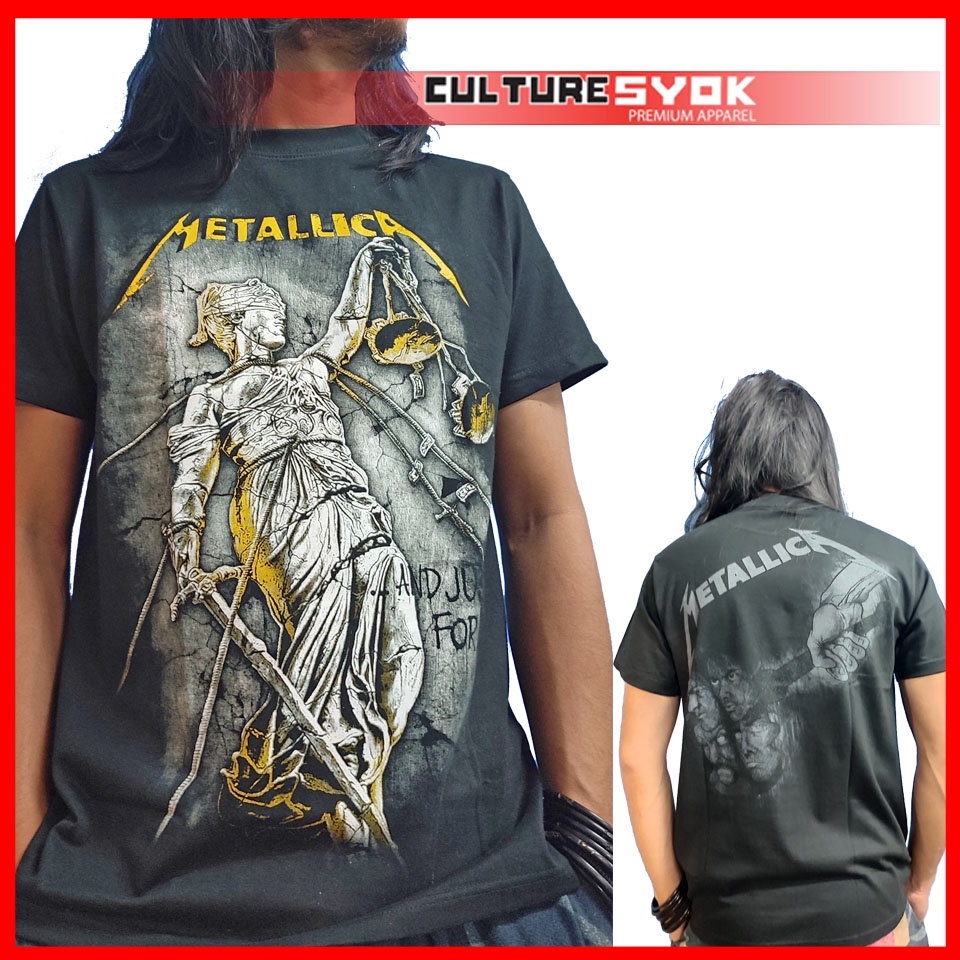 Metallica And Justice For All Metal T-shirt 100% premium cotton by Culturesyok