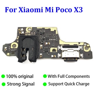 USB Charging Port Dock Jack Connector Charge Board Charger board Flex Cable With Mic Microphone For Xiaomi Poco X3 NFC X3 Pro