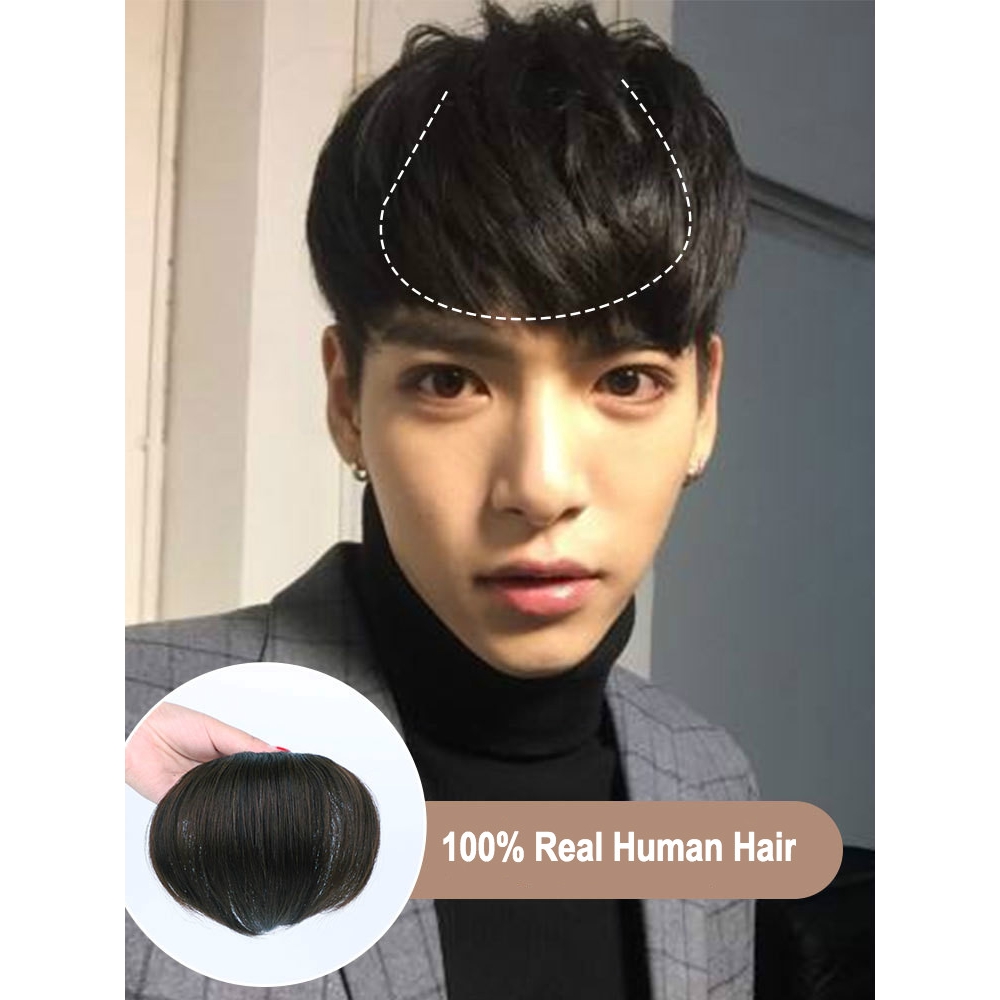 Men Wig Clip Hairline Bangs Ultra Thin Hair Toupee Mens Hairpieces
