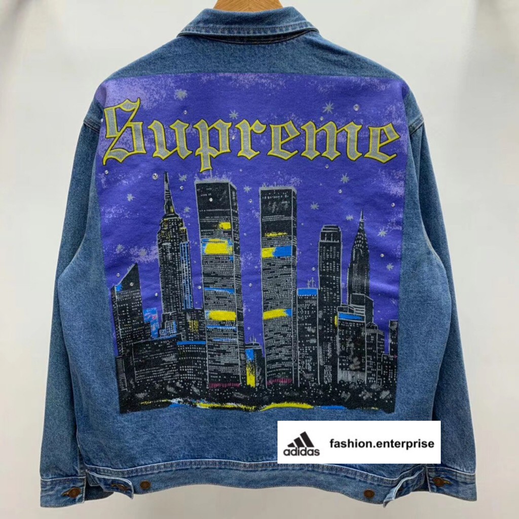 supreme new york painted trucker jacket