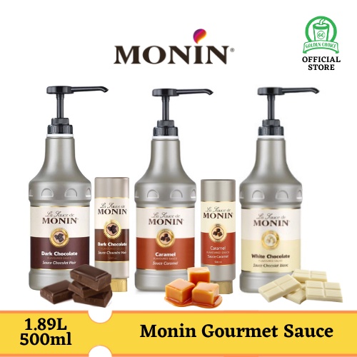 MONIN Caramel Dark Chocolate White Chocolate Sauce 500ml 1.89L for