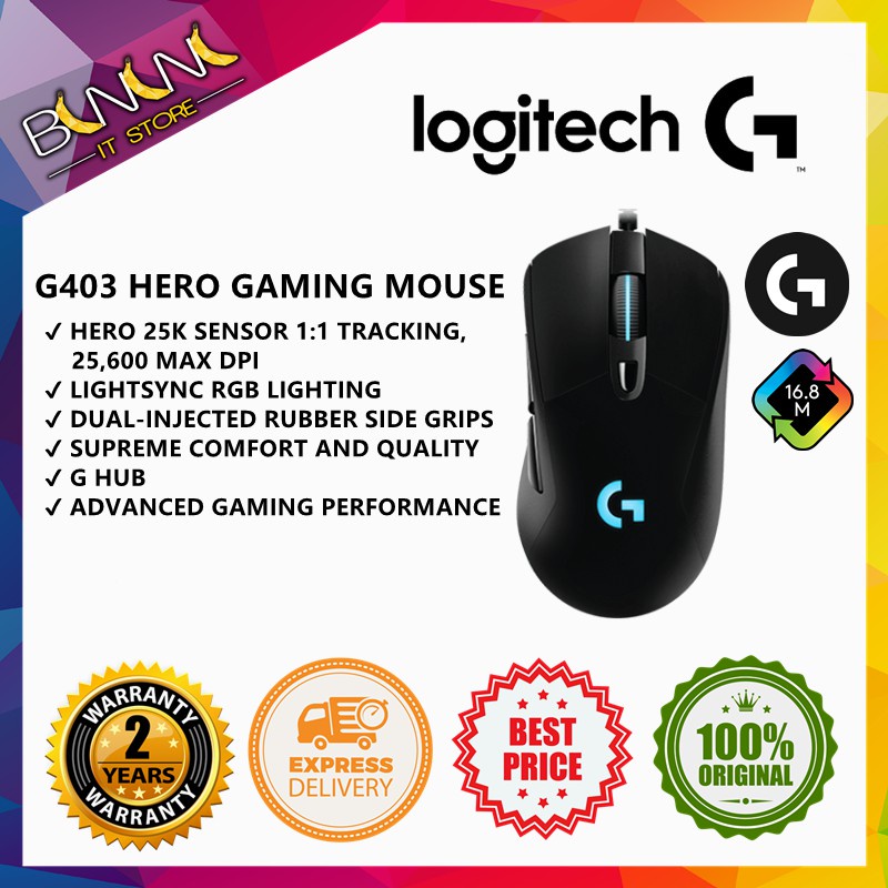 Ready Stock Logitech G403 Hero Gaming Mouse Shopee Malaysia