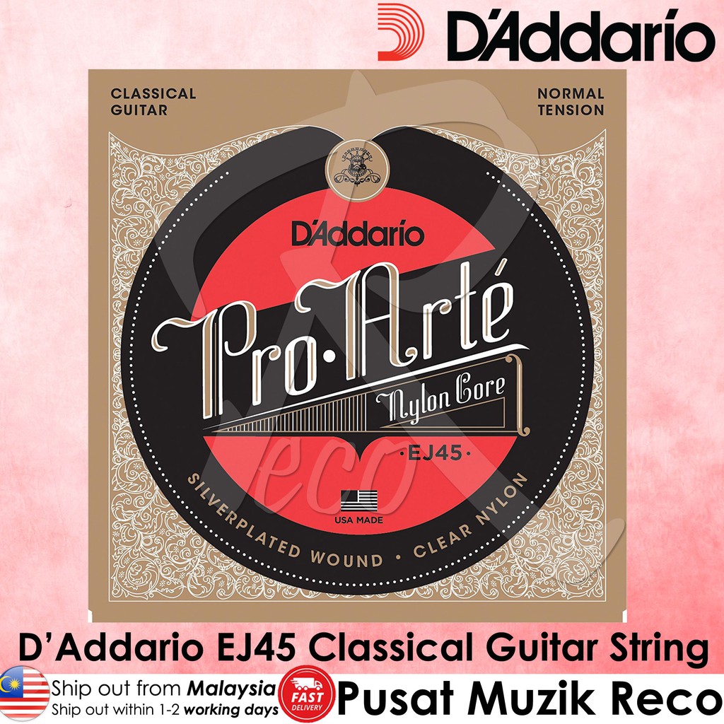 D'Addario EJ45 ProArté Nylon Classical Guitar Strings Normal Tension