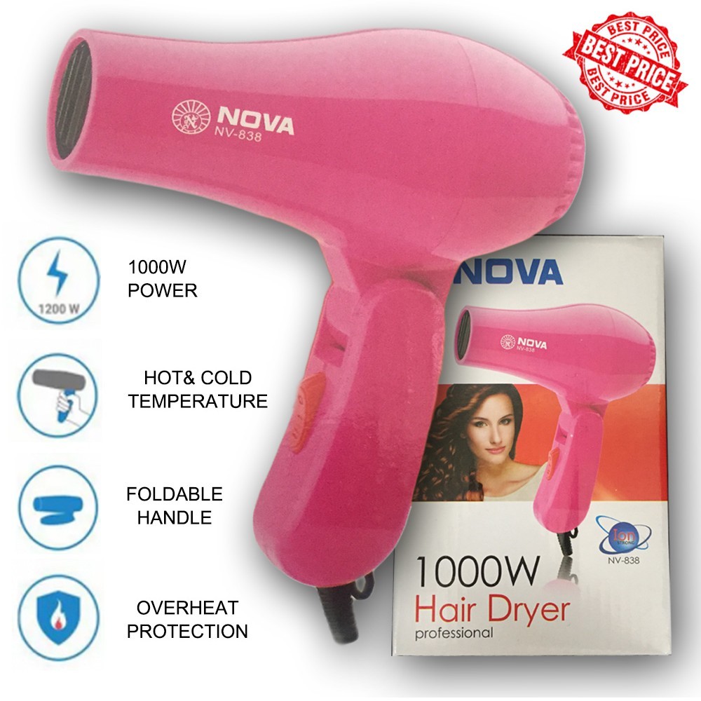 Nova 1000w Travel Portable Foldable Hair Dryer NV-838 | Shopee Malaysia