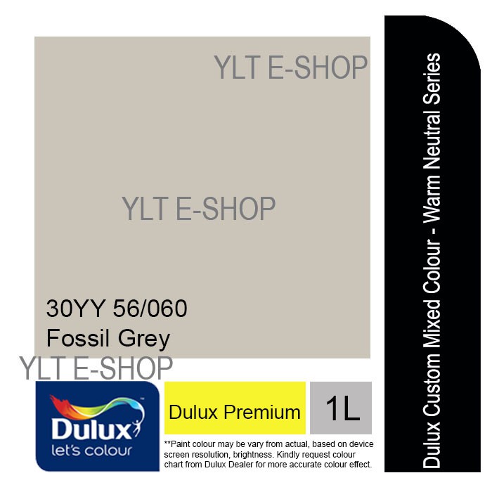 Dulux Premium 1L 30YY 56/060 Fossil Grey EasyClean / PearlGlo