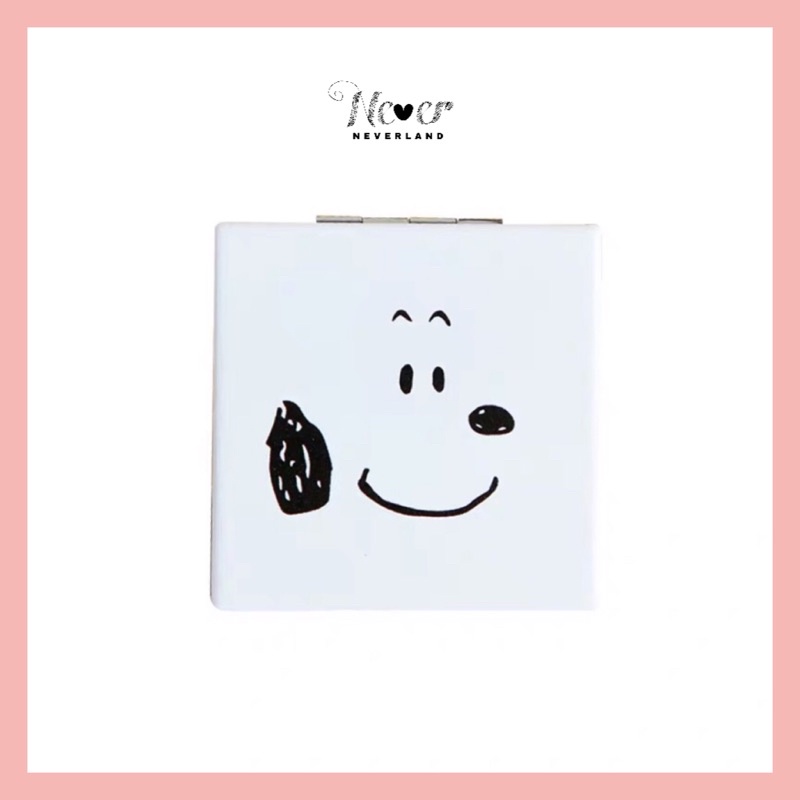 Cute Dog Snoopy Portable Cosmetic Mini Makeup Beauty Mirror (7cm x 7cm) [Buy 1 Free 1 Mini Mirror] 史努比迷你化妆镜