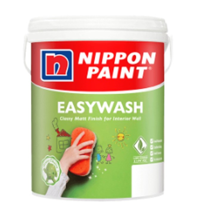 5L NIPPON Paint EasyWash (White/Putih) Interior Indoor Wall Cat Dinding
