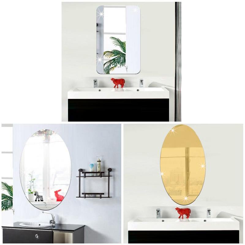 Mirror Wall Sticker Oval Rectangle Self-adhesive Room Background Beautiful  Decoration Sticker Art Deco Bathroom Wall Modern Decoration Sticker Bathroom  Bedroom | Shopee Malaysia