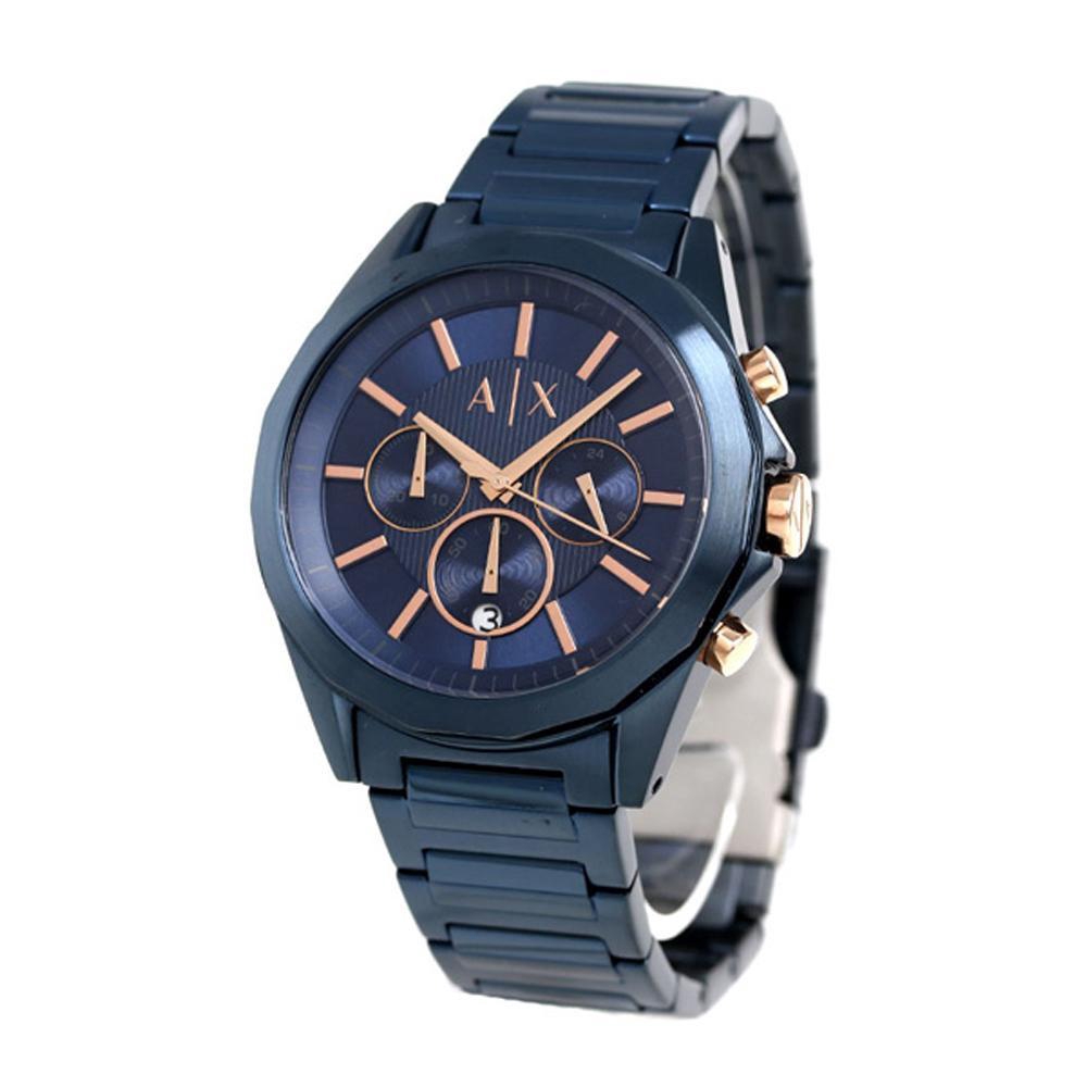 armani exchange blue chronograph watch