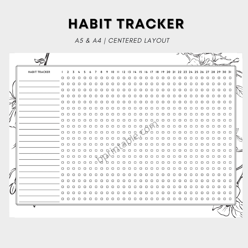 [PDF] Habit Tracker Planner Template Printable, Printable Planner