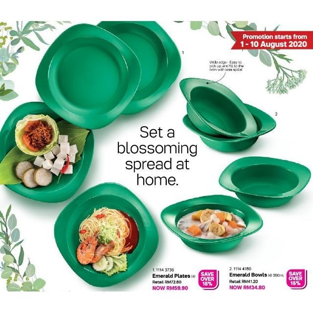 Tupperware Emerald Plate or Emerald Bowl 350mlO