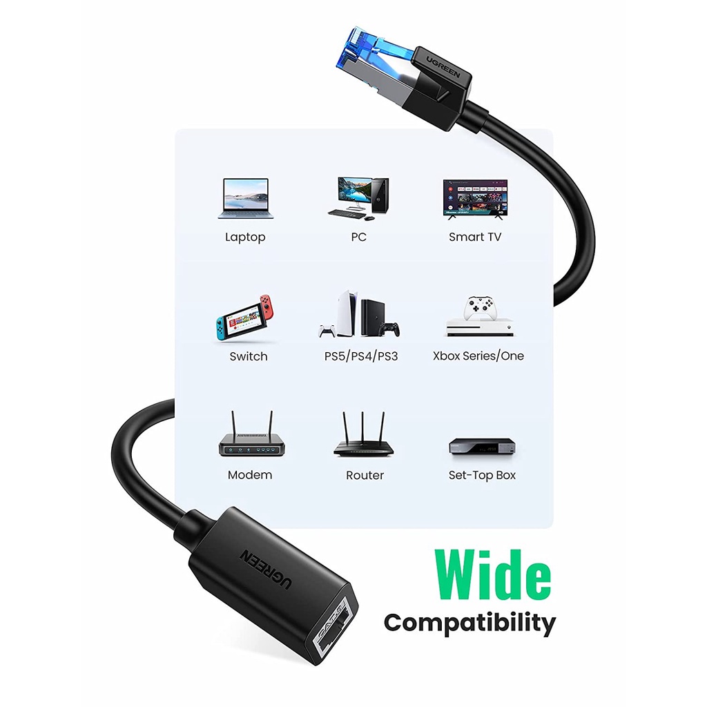 UGREEN Extension Cable LAN Cat 8 Extender Network 40Gbps RJ45