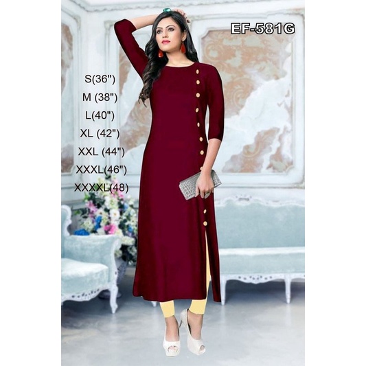 EF-581~S to 4XL~ New Launching Beautiful Plus Size Rayon Kurti