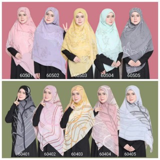 Tudung bawal chiffon floral by hijab galeria bidang 60