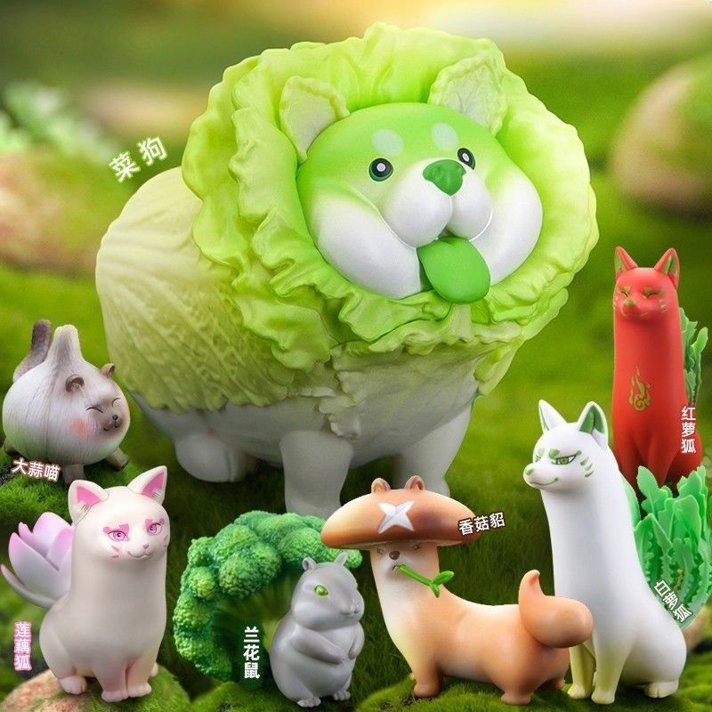 ✨Action Figurines✨Vegetable Elf Mystery Box Side Dish Dog Doll Influencer Trendy Toy Hand-Made Merchandise Decoration Model Girl