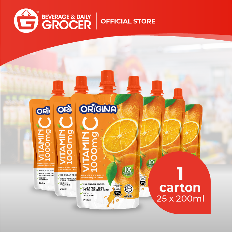 Origina Vitamin C Orange Juice 25 x 200ml (25 Packs ) 1 Carton Shopee