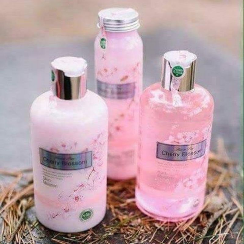 Cherry Blossom Bath Set 3in1/Hair Set 3in1 Pencuci badan rambut Mandian