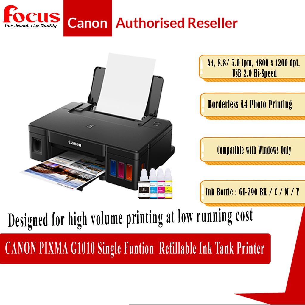 Canon Pixma G1010 Refillable Ink Prices And Promotions May 22 Shopee Malaysia