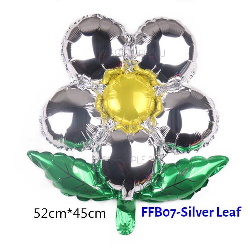 Belon Bunga Pelangi 4 5 6 Daun Petal Clover Leaf Leaves Heart Hati Shaped Daisy Flower Retro Balloon