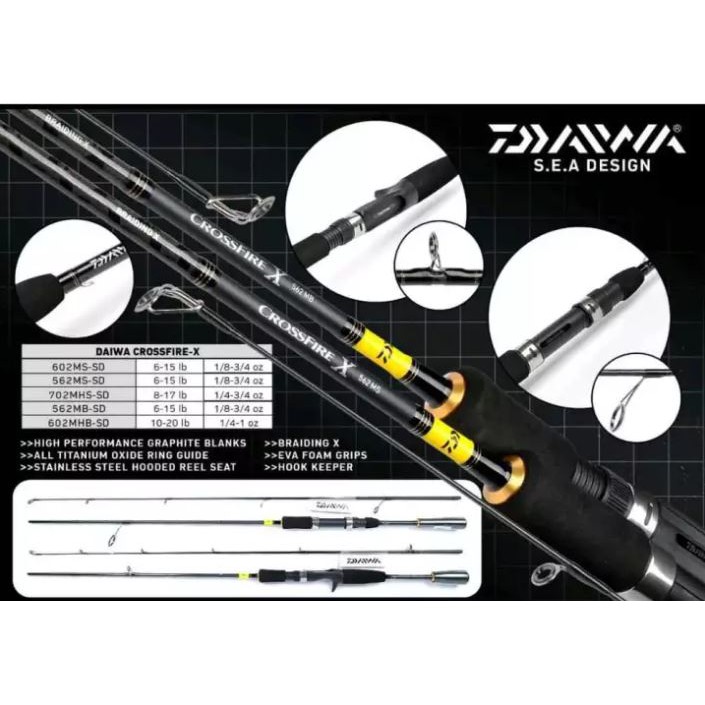 Daiwa Rod Daiwa 18 Crossfire X 562ms 6lb 12lb Spinning Rod Shopee Malaysia