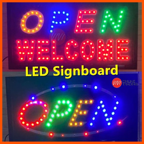 LED Display Open Welcome Led Board Signboard Lampu Gerai Open Welcome ...