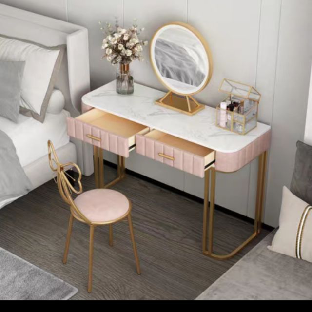 Readystock In Malaysia Nordic Luxury Marble Top Gold Vanity Table Shopee Malaysia