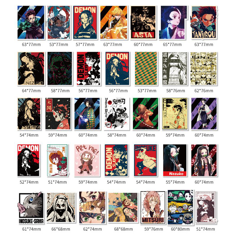 Libangli 100 Pcs Set Japanese Anime Demon Slayer Kimetsu No Yaiba Graffiti Waterproof Stickers Set Shopee Malaysia