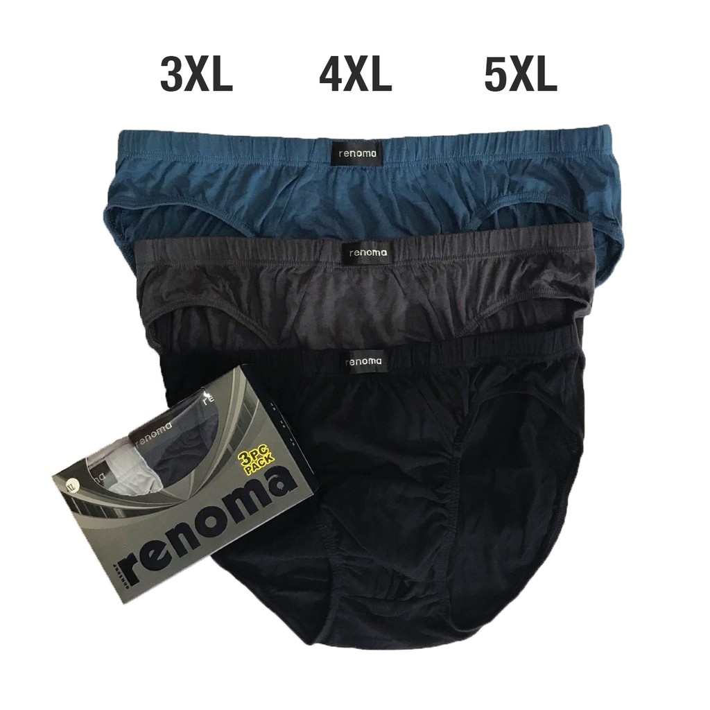 PLUS Size Men Underwear 3XL 4XL 5XL Brief 3pcs in 1 9318 Renoma Shopee Malaysia