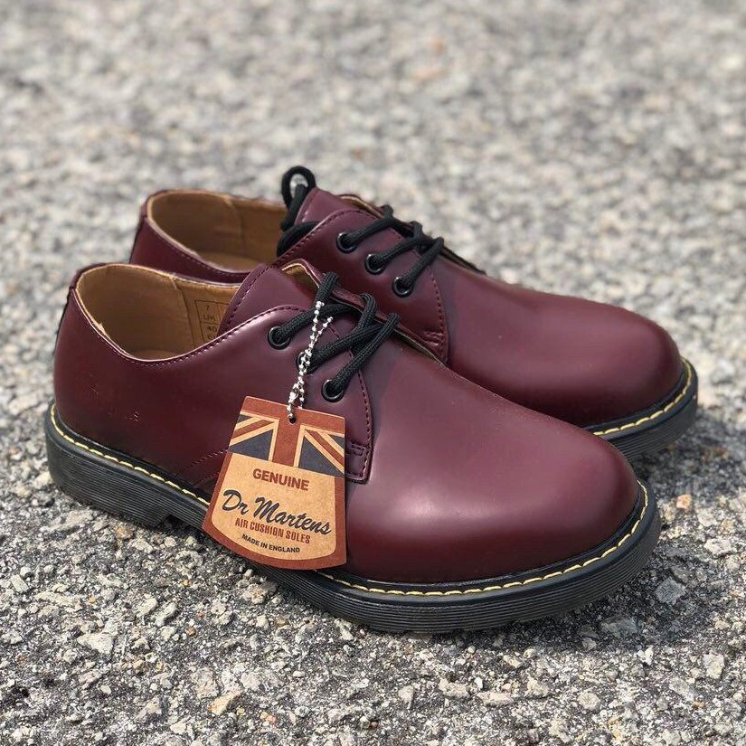 dr martens maroon low cut