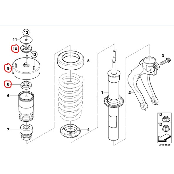 Bmw X5 E70 Front Absorber Top Mount Kits Bmw E70 Front Absorber Mounting With Bush Kit Shopee Malaysia
