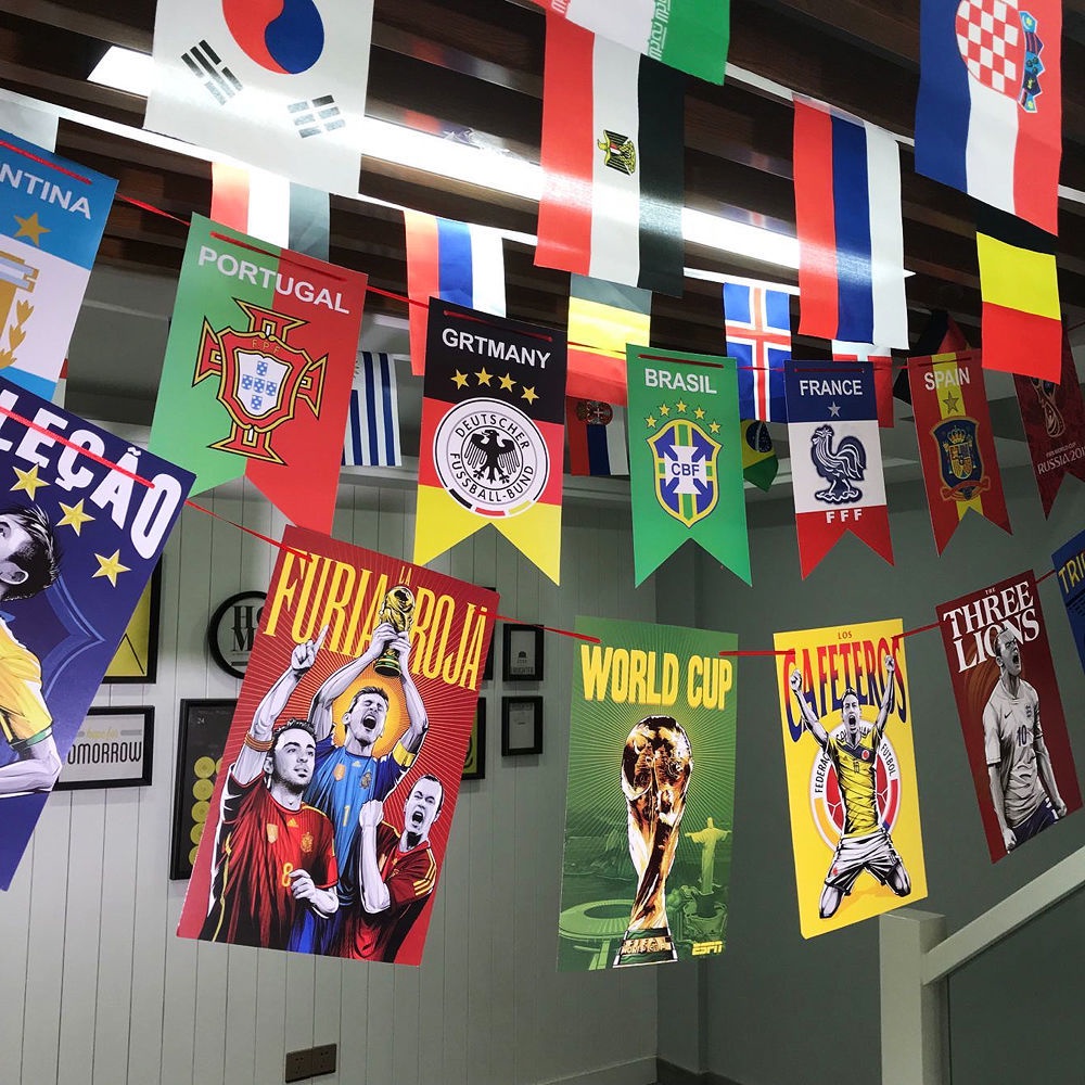 2022 Football World Cup Bar Theme Decoration Carnival String Flag Large
