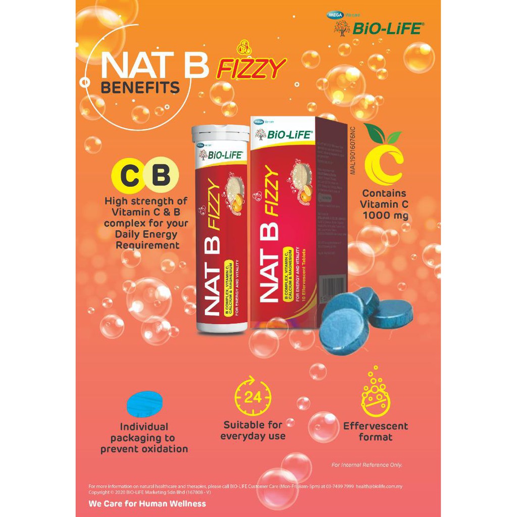 Bio Life Nat B Fizzy Effervescent Tablet 10s 10sx3 Shopee Malaysia
